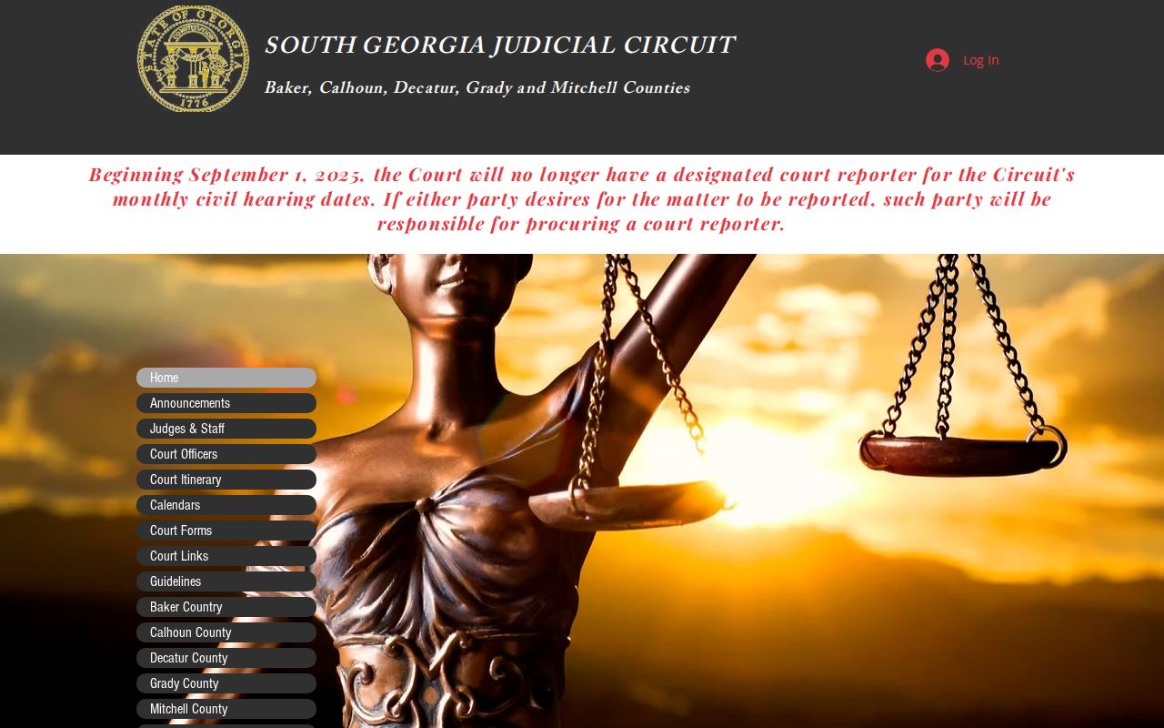 South Georgia Judicial Circuit information for Climax cases