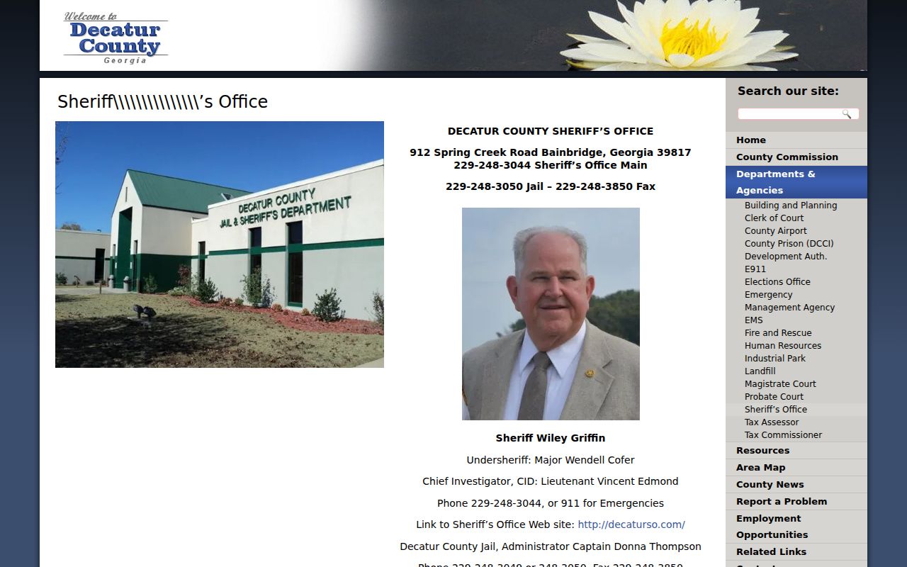 Decatur County Sheriff arrest records contacts