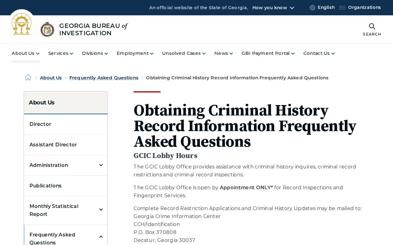 Decatur County criminal record GCIC history guidance
