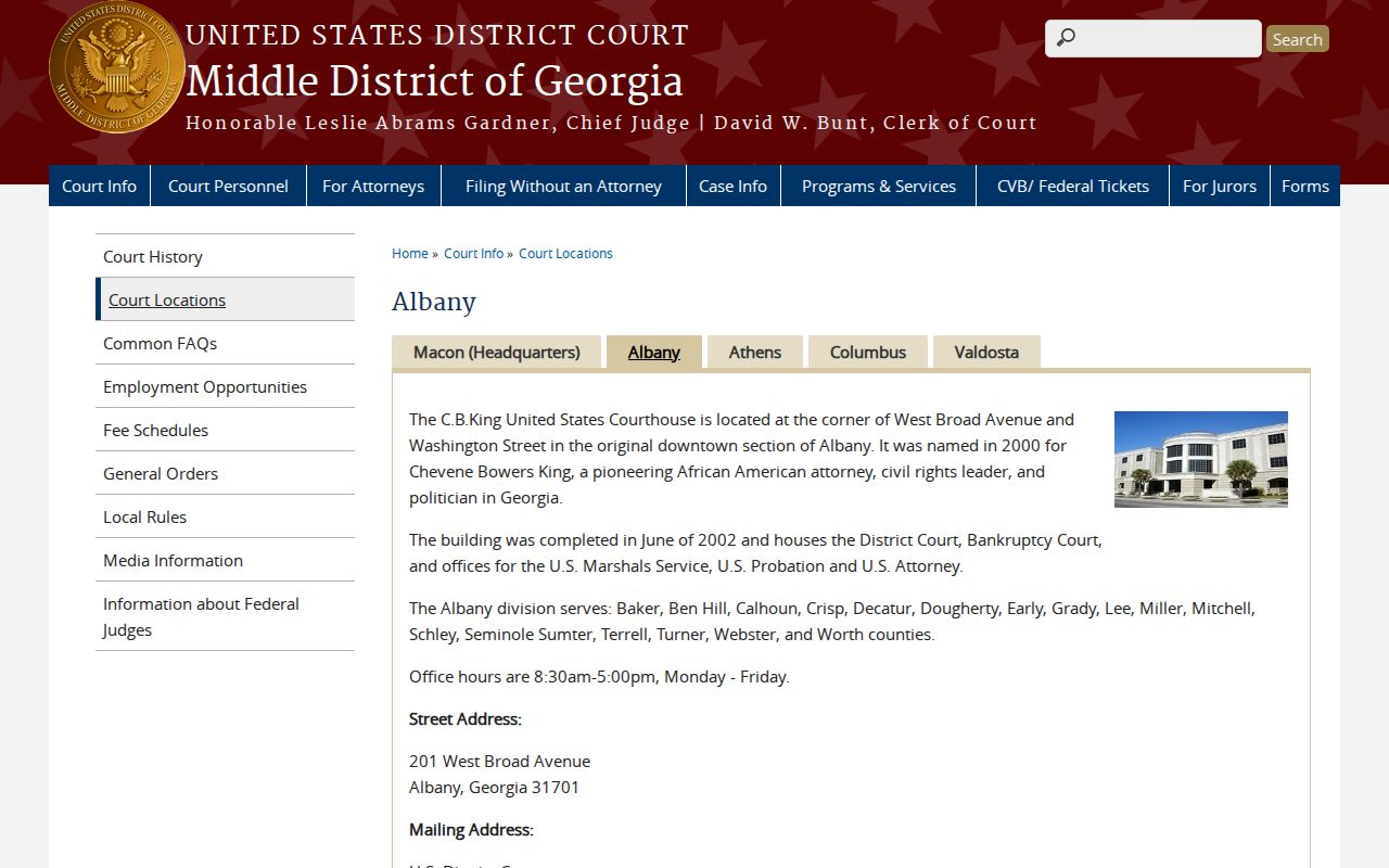 Federal criminal court route for Decatur County