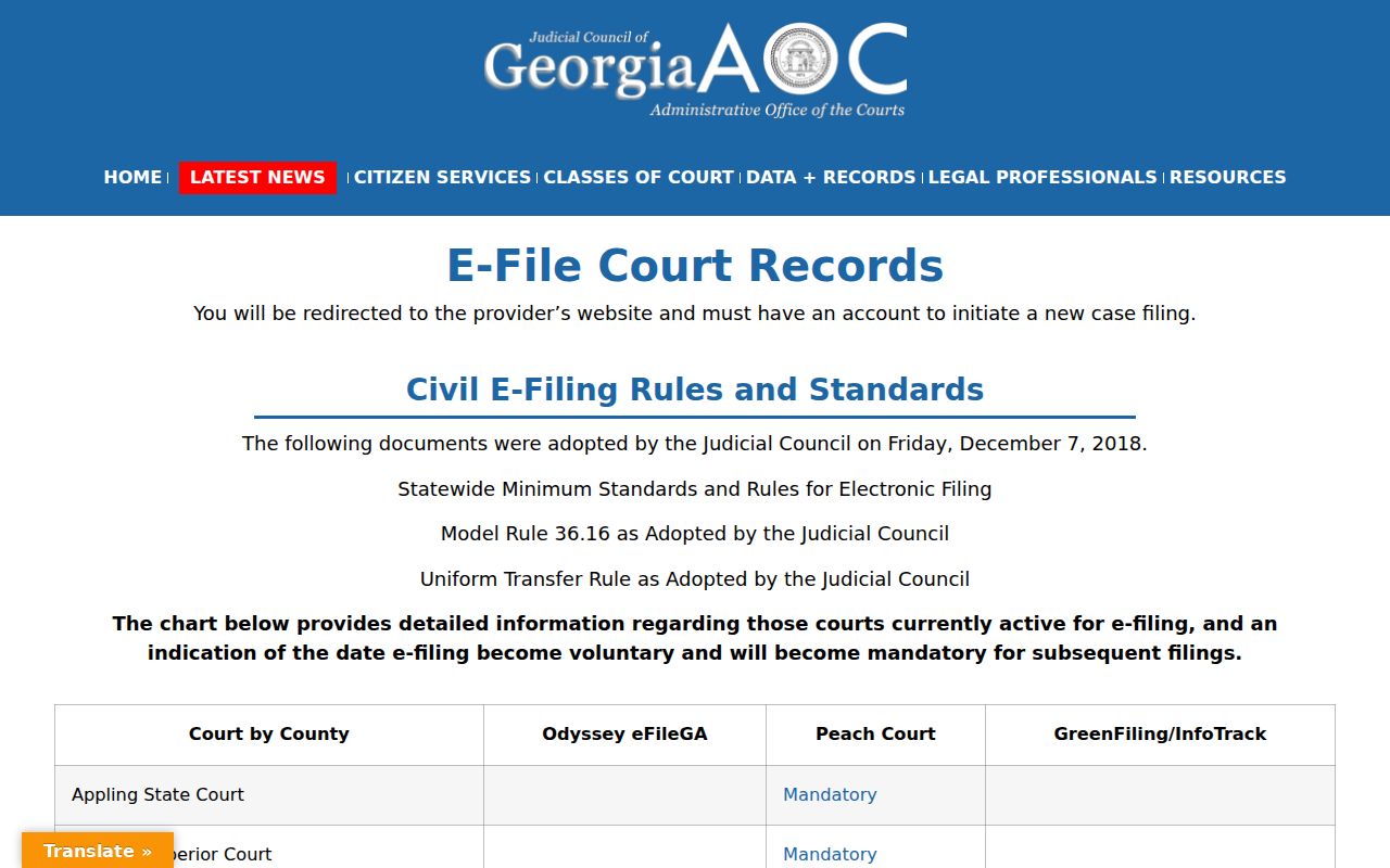 Decatur County criminal court e-filing coverage